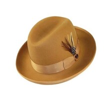 Men Bruno Capelo Dress Hat Australian Wool Homburg Godfather GF103 Camel Tan image 9