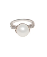 SS925 Sterling Silver Pearl Ring Size 6 - $24.99