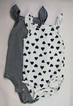 Lot of 2 Carter&#39;s One-Piece Girls Black &amp; White 12 months - £3.95 GBP