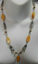 Vintage Designer Silver-tone Shell Mother of Pearl Necklace - £35.48 GBP