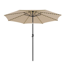 10 Feet Patio Umbrella with 112 Solar Lights and Crank Handle-Beige - Color: Bei - €129,29 EUR