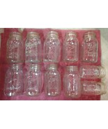 11 VINTAGE ANTIQUE BALL CLEAR GLASS CANNING JARS - PERFECT MASON, MASON - $37.61