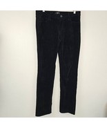 Ann Taylor LOFT Black Modern Straight Corduroy Mid Rise Button Zip Pants... - $19.84 CAD