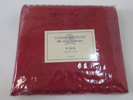 1 Tommy Hilfiger Vineyard Haven Roses jacquard king sham Red NEW - $63.31