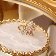 Korean new design fashion jewelry smart fairy copper inlaid zircon butterfly flo - £7.93 GBP
