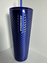 Starbucks Christmas Holiday 2023 Blue Swirl Venti Cold Cup Tumbler 24oz NEW - £28.22 GBP