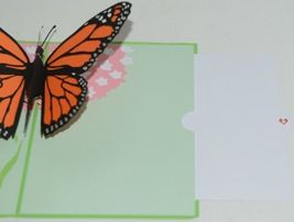 Lovepop LP1583 Butterfly PopUp Card SlideOut Note White Envelope Cellophane Wrap image 4
