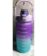 Portable Motivational Water Bottle W/ Time Marker &amp; Lanyard/Green/Purple... - $18.69