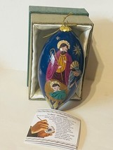 Li Bien Nativity Christmas Ornament Glass Vtg Figurine Jesus Mary Joseph Manger - £31.07 GBP
