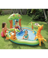 Intex Jungle Inflatable Swimming Pool Play Center with Slide Sprayer Kid New - $95.99