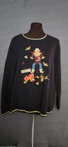 C.J. Banks Women&#39;s Sz XL Sweater Scarecrows Fall Halloween Appliqués Embellished - £23.66 GBP