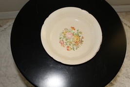 Vintage Paden City Pink and Yellow Floral Design Soup Bowl 8&quot; Across - $59.00