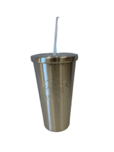 STARBUCKS 2016 16 oz Grande Metal Mermaid Silver Stainless Steel Cold Cu... - $34.49 CAD