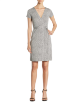 Diane von Furstenberg NEW JULIAN TWO Short Sleeves Wrap Silk Dress in PA... - $153.59