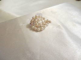 Charter Club 1&quot; Silver Tone Faux Pearl leaf Pin F324 $22 - £5.95 GBP