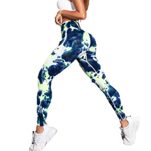 New Color Drip Yoga Pants High Waist and Hip Lifting Fitness Pants Sport... - £13.38 GBP+