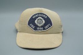 Vancouver Fire Dept Trucker Hat Corduroy Snapback Wilson OS VTG White - £13.84 GBP