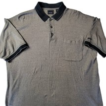 Izod Classic Short Sleeve Polo Mens Large Tan Black Cotton Shirt Pocket Arm Logo - $4.50