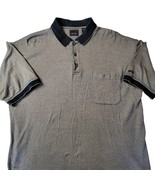 Izod Classic Short Sleeve Polo Mens Large Tan Black Cotton Shirt Pocket ... - £3.54 GBP