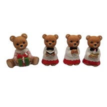 HOMCO Bears Christmas Figurines Lot Home Interiors Winter Christmas Choir Candle - £15.90 GBP