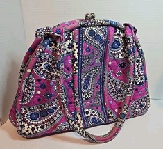 Vera Bradley eloise kisslock Satchel bag large quilted fabric handbag pu... - $19.34