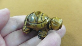 (Y-TUR-LA-568) Tan Tiger&#39;s Eye Tortoise Turtle Carving Figurine Gemstone Turtles - £11.29 GBP