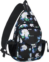Mosiso Sling Backpack, Myrtle Flower Crossbody Travel Hiking, Theft Pocket. - £27.51 GBP