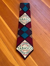 Vintage McIlhenny Co Tabasco Sauce 100% Silk Novelty Logo Patterned Necktie - £11.20 GBP