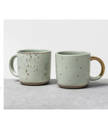 Hearth and Hand Magnolia Mini Coffee Mug Set of 2 Speckled Light Green/S... - $11.83