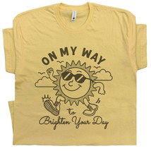 Vintage Sunshine T Shirt Retro Funny Shirts Cute Graphic Tee Funky Good Vibes - £15.97 GBP