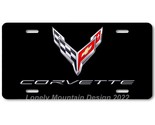 Chevy Corvette Inspired Art on Black FLAT Aluminum Novelty Car License T... - $17.99