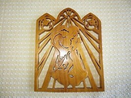 Hand Crafted 3D PRAYING ANGEL WOOD CUT OUT Wall Hanging--8 1/2&quot; x 10 3/4... - £11.86 GBP