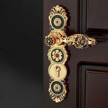 interoknack Gold Door Handle Set, Ornate Zinc Alloy Silent Magnetic Leve... - $420.00