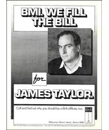 James Taylor 1986 BMI advertisement original 8 x 11 b/w ad print - £3.03 GBP