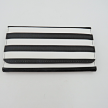 Kut From The Kloth Wallet Black White Striped Vegan Leather Tri Fold New - £7.39 GBP