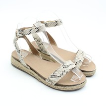 Lucky Girls Beige Snakeskin Print Faux Leather Ankle Strap Sandals Youth... - $14.84