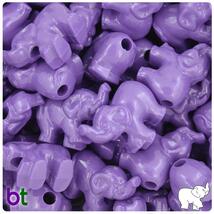 BeadTin Dark Lilac Opaque 25mm Elephant Pony Beads (24pcs) - $2.39