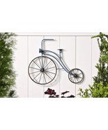 Blue Bicycle Wall Plaque 21&quot; High Retro Design Metal with Black Spoke Wh... - $49.49