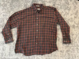 VINTAGE Orvis Shirt Mens XXL Long Sleeve Plaid Red Green Casual Cotton India - £20.99 GBP