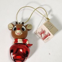 Rudolph The Red Nose Reindeer Jingle Buddy Bell Christmas Ornament NWT 1992 - £6.14 GBP