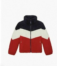 Tommy Hilfiger Sport Chevron Colorblock Sherpa Puffer Jacket Sz M New - £135.67 GBP