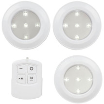  Remote Controlled LED Puck Light Triple Pack - £34.65 GBP