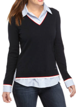New Tommy Hilfiger Women Blue Cotton Shirt Sweater Size M Size L Size Xl $79 - £33.42 GBP