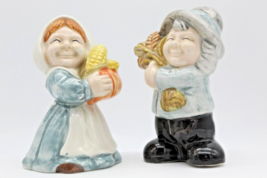 Salt and Pepper Shakers Harvest Pilgrim Thanksgiving RGA 1994 Corn Wheat Vintage - £8.60 GBP