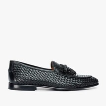 The Mclean Shoe Black Leather Woven Tassel Loafer Men Shoe image 6