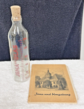 Jenaer Glas Glass Measure Bottle w Cork &amp; Booklet w Map In German - $452.20 MXN