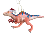 Noble Gems Santa Velociraptor Dinosaur  w Candy Cane Christmas Ornament ... - $17.65