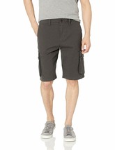 Lucky Brand Mens Raven Dark Gray Stretch Sateen Cotton Cargo Shorts  31W 5006-6 - £29.37 GBP