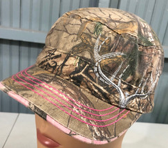 Realtree Hunting Ladies Fit Camo Pink Trim Adjustable Baseball Cap Hat - £12.90 GBP