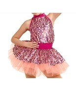 Curtain Call Child XS Peach Paradise Pink Sequin Dance Costume - $19.74 CAD